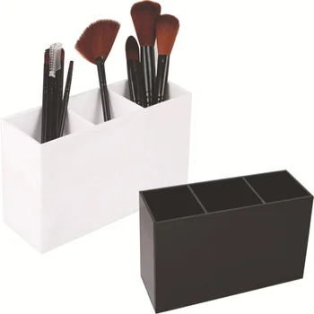 

1PC Three Grids Makeup Brush Box Simple Makeup Brush Drying Display Box Desktop Office Supplies Storage Box Makeup Pencil Eyebro