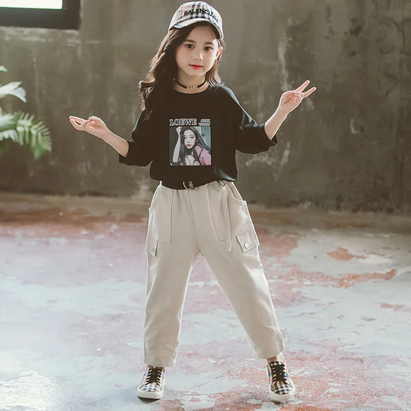 

Girls Beauty Set Autumn 2020 New Style Big Boy Two Piece Set Bib Overall Childrenswear CHILDREN'S Suit