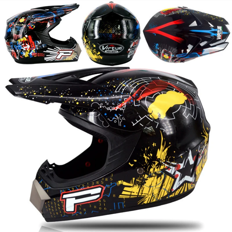Новый цветной Профессиональный мотоциклетный шлем helmetcross граффити ослепляющий