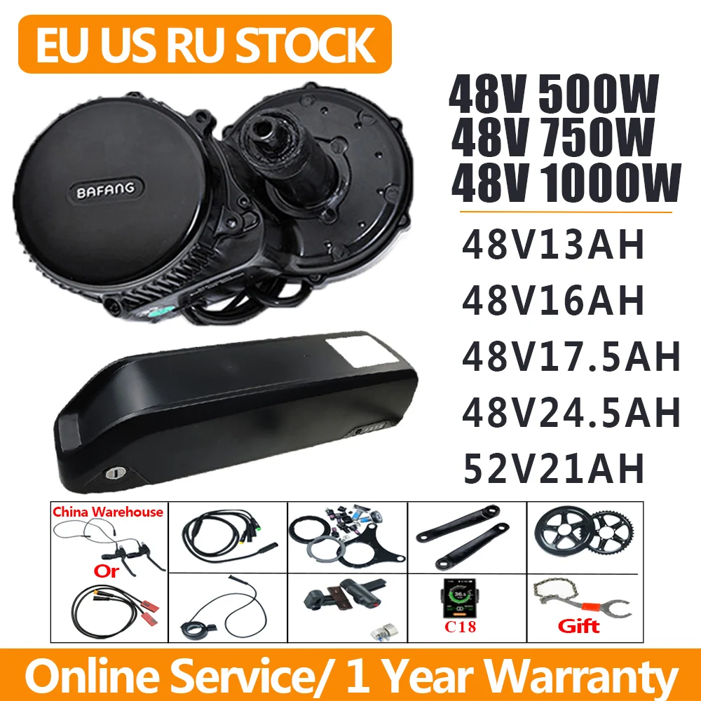 BBS02B BBS02 BBSHD Bafang 48 в 500 Вт/750 Вт/1000 Вт комплект электродвигателей с 48В 13ач 24 5 Ач