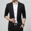 Мужской пиджак, несколько цветов, Мужской Блейзер, Мужской приталенный костюм, мужской костюм veste homme - Цвет: Black