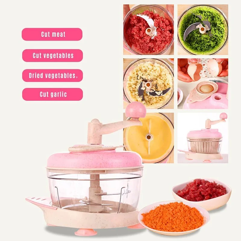 

Food Processor Manual Multifunctional Meat Grinder Hand Pulling Chopper for Home Kitchen HG99