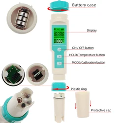 Digital 7 in 1 PH/TDS/EC/ORP/Salinity /S. G/Temperature Meter Water Quality Monitor Tester Drinking Water Aquariums PH Meter