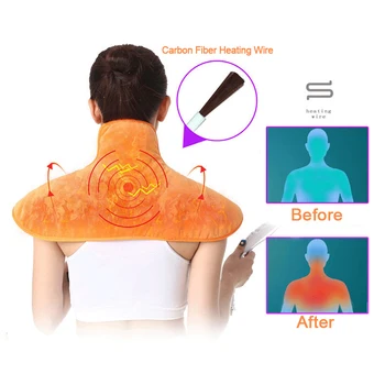 

Electric Heating Pad Soft Blanket Shoulder Neck Heating Shawl Detachable Portable Relieve Muscle Pain Warming Winter Heater