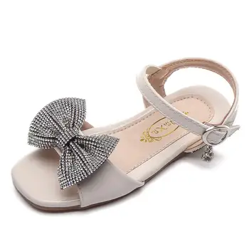 

2020 New Girl Baby Sandals Sequin Rhinestone Little Girl Princess Sandals 6-12 Year Summer Fashion Shoes Flat Soft