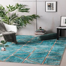 Ковер в скандинавском стиле с геометрическим узором золотистого цвета из овечьего бархата, ковер для гостиной, спальни, кабинета, журнального столика, декоративная комната