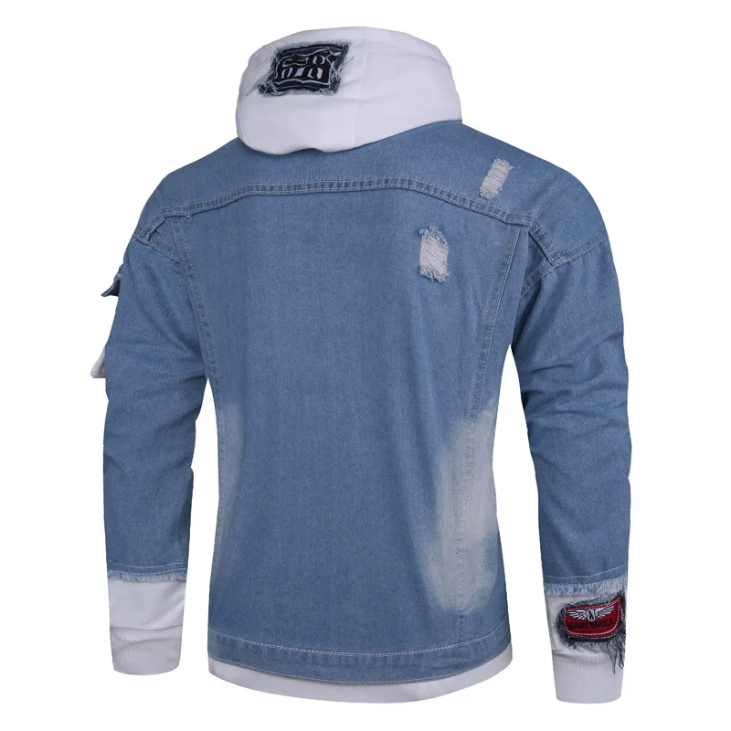 

2019 Autumn And Winter New Style Europe And America Men's Fashion Joint Hooded Coat MEN'S Denim Jacket Men's