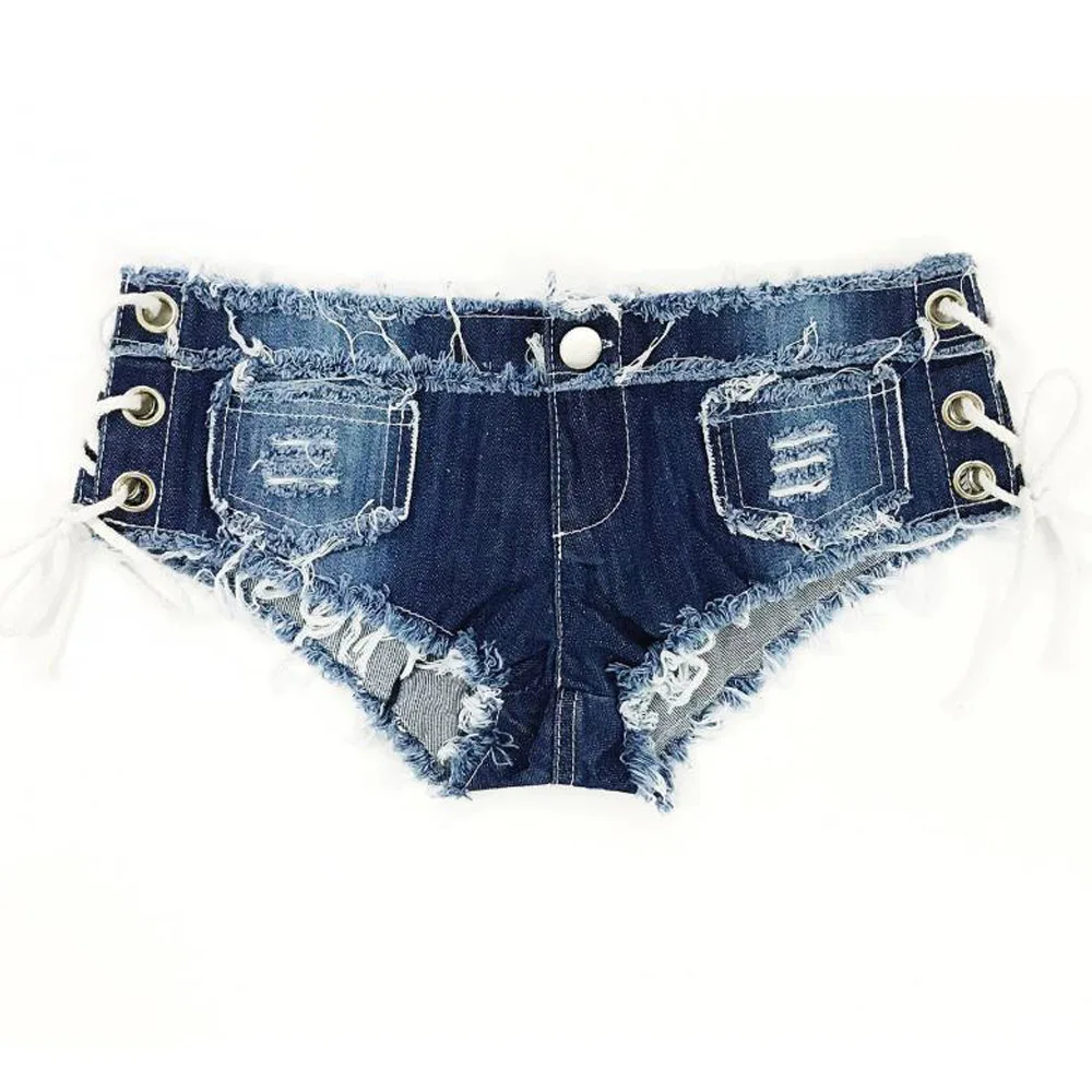 Сексуальные джинсовые шорты Клубная одежда винтажные милые корсет на шнуровке с