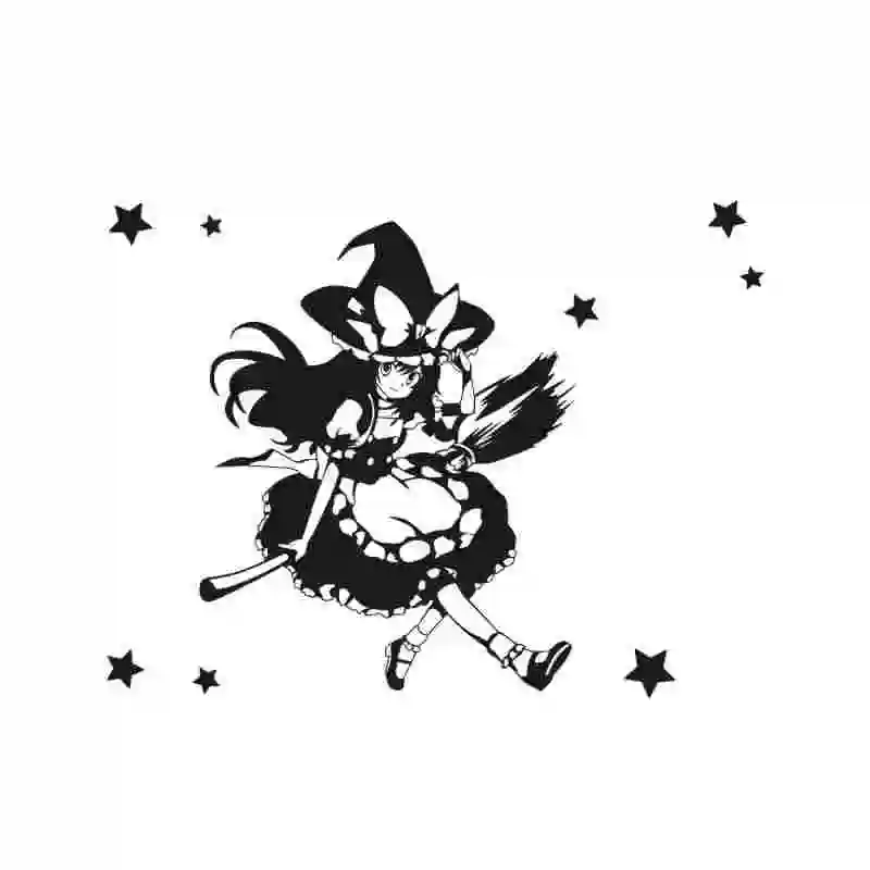 Pegatina Touhou Project Sticker Anime Cartoon Kirisame Marisa Car Decal Sticker Vinyl Wall Stickers  Decor Home Decoration