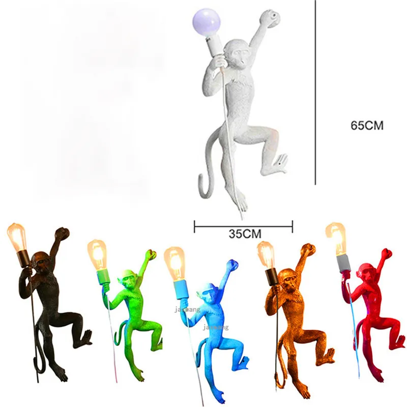 Скандинавский светодиодный подвесной светильник фигурки обезьян из мастики лампа Лофт подвесной светильник гостиная домашний декор Освещение, осветительный прибор кухонные аксессуары - Цвет корпуса: Wall Lamp