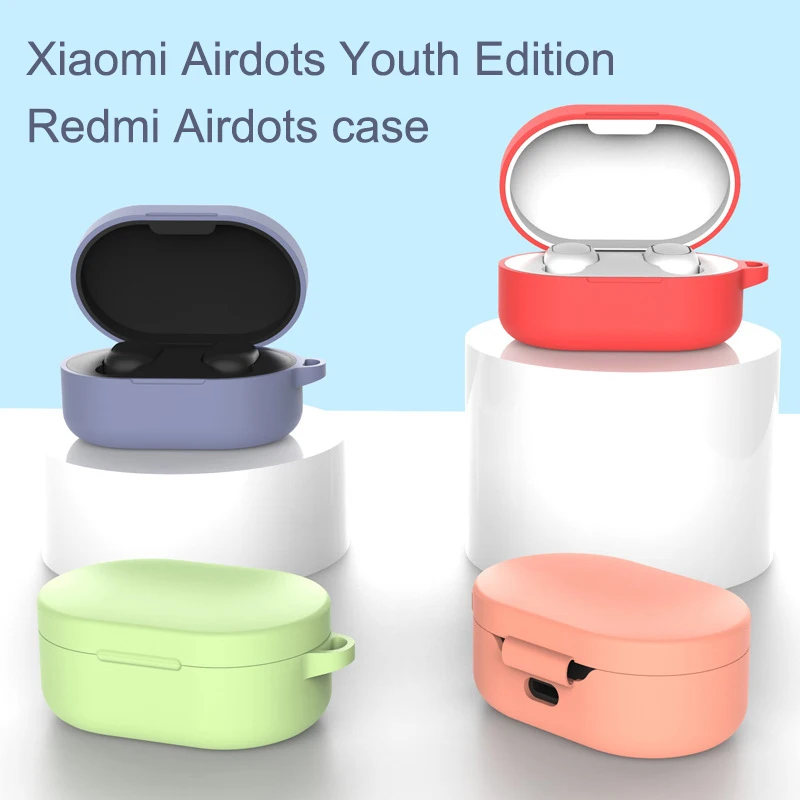 Silicone Soft Case For Red Mi Airdots Youth Version Headset Set For Xiaomi Bluetooth-compatible Earphone Protective Cover