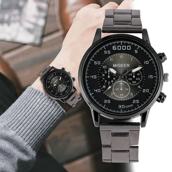 

Business Watch Men Analog Luminous Hands Man Bangle Quartz Watches Stainless Steel Strap Male Cool Clock Reloj Hombr 2019