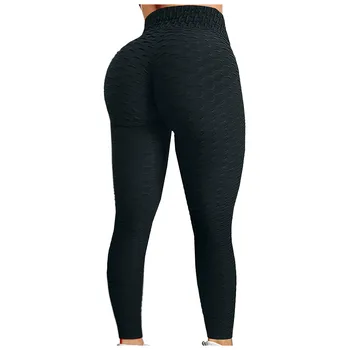 High Waist Yoga Pants Leggings Women Bubble Hip Lifting Exercise Fitness Running Pants Elastic Tights Колготки Штаны Женский 2 High Waist Yoga Pants Leggings Women Bubble Hip Lifting Exercise Fitness Running Pants Elastic