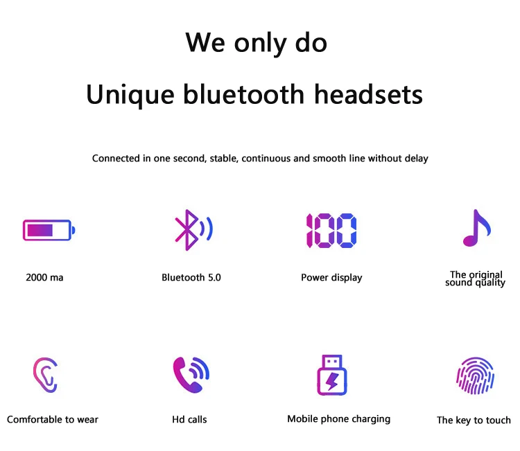 Наушники TWS с поддержкой беговой гарнитуры HIFI мини Bluetooth 5,0 в уши беспроводной 205 вызова