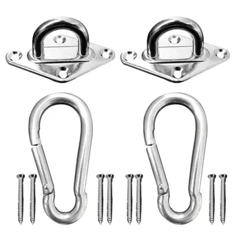 

1 Set Stainless Steel Fixed Hanging Hook Accessories Kit for Fan Hammock Chair Swing Sandbag Yoga Hanging Silver (2Pcs Diamond B