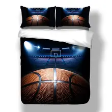 3D Print Fashion Bed Sheet With Pillowcase Single Double King Size 2/3 pcs Duvet Cover Set With Basketball Sport for boys adult