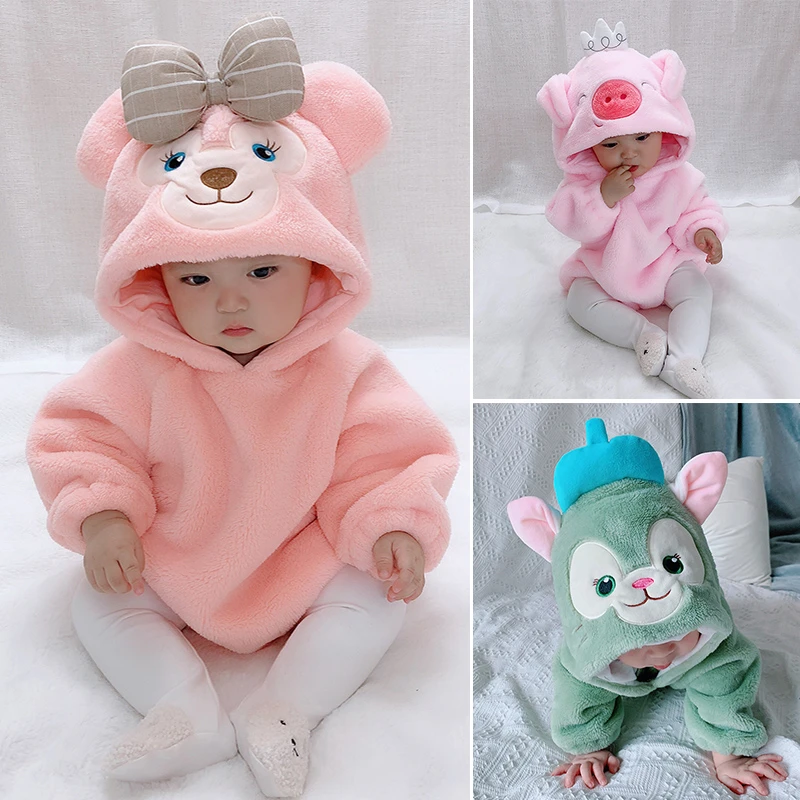 Infant Baby Costume Romper Winter Newborn Onesie Baby Clothes Ropa Bebe Soft Green Cat Bear Cute Flannel Toddler Outfit 0 3y Aliexpress