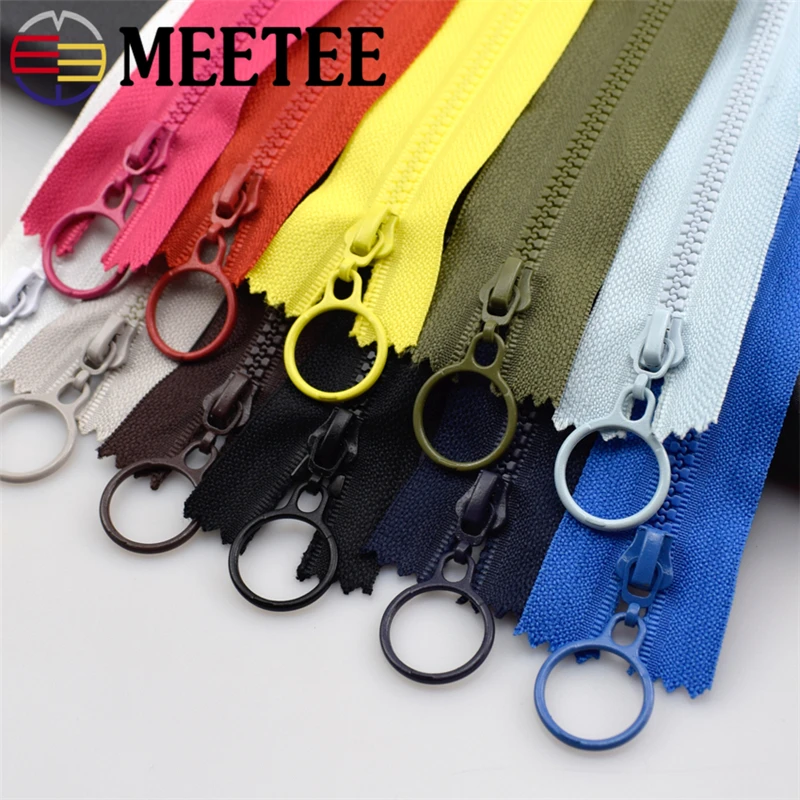 10 шт. Meetee 15-40 см 3# закрытый конец смолы молнии тяговое кольцо молния слайдер голова для шитья сумки кошелек ткань аксессуары ремесла