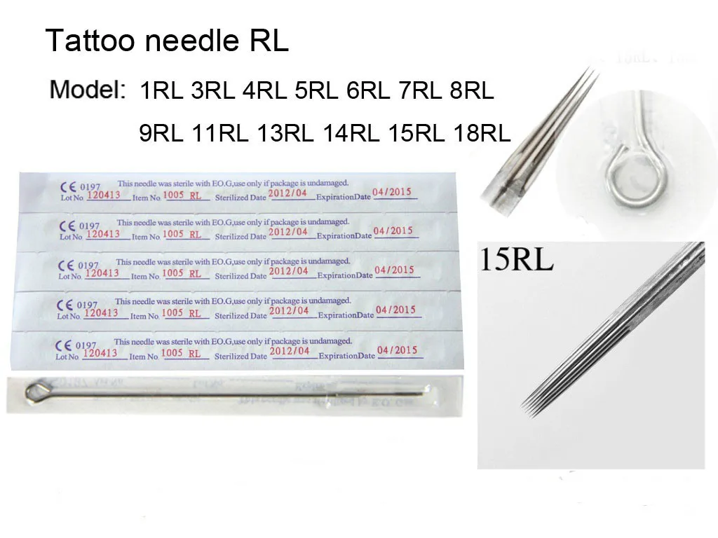 50PCS Professional Tattoo Needles RL Disposable Sterilze Tatoo Needles Round Liner Needles To Tattoo Supplies