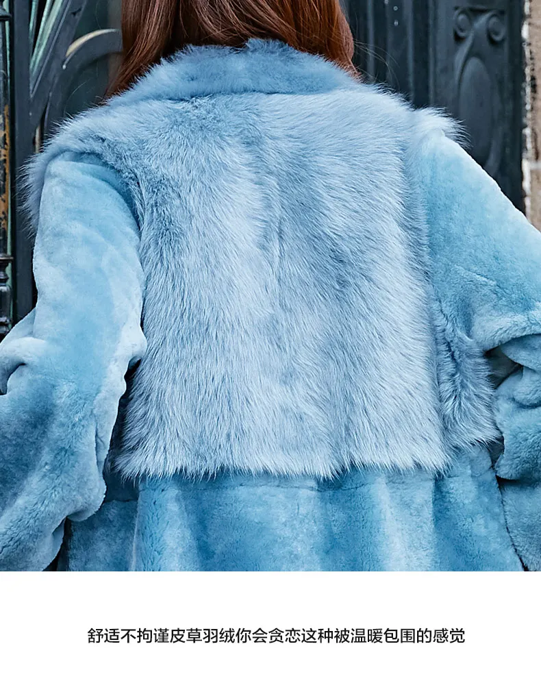 Женское пальто из натурального меха, Овечья стрижка, шерстяная куртка, двустороннее корейское длинное зимнее пальто, женская одежда, S19-069SH, YY1785