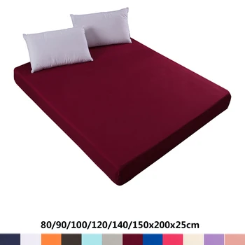 

Fitted sheet 80/90/100/120/140/150X200X25CM Solid color mattress cover with all-round elastic rubber band bed sheet boys girls
