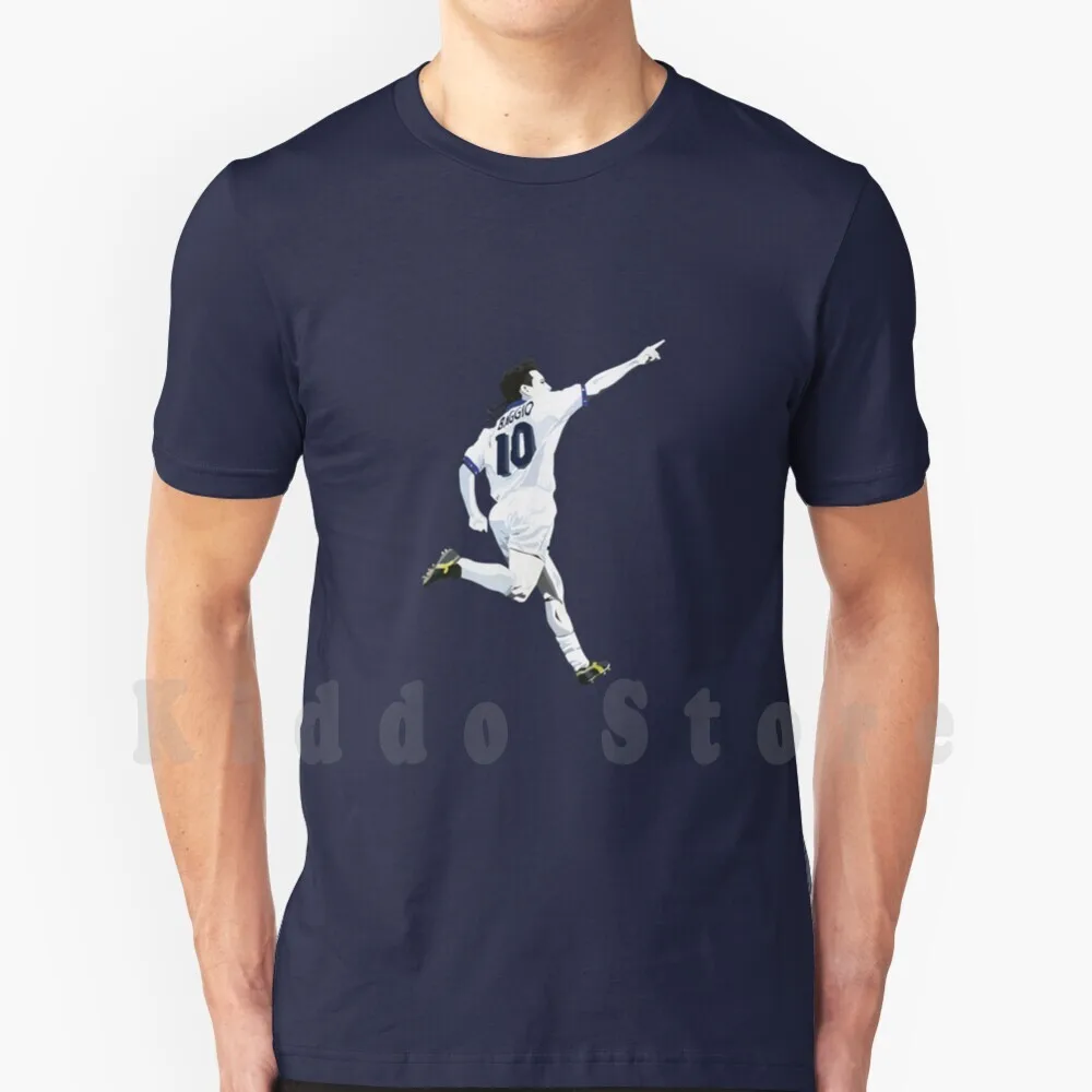 Roberto Baggio-Italy T Shirt Print For Men Cotton New Cool Tee France Brazil Ronaldo Football Soccer