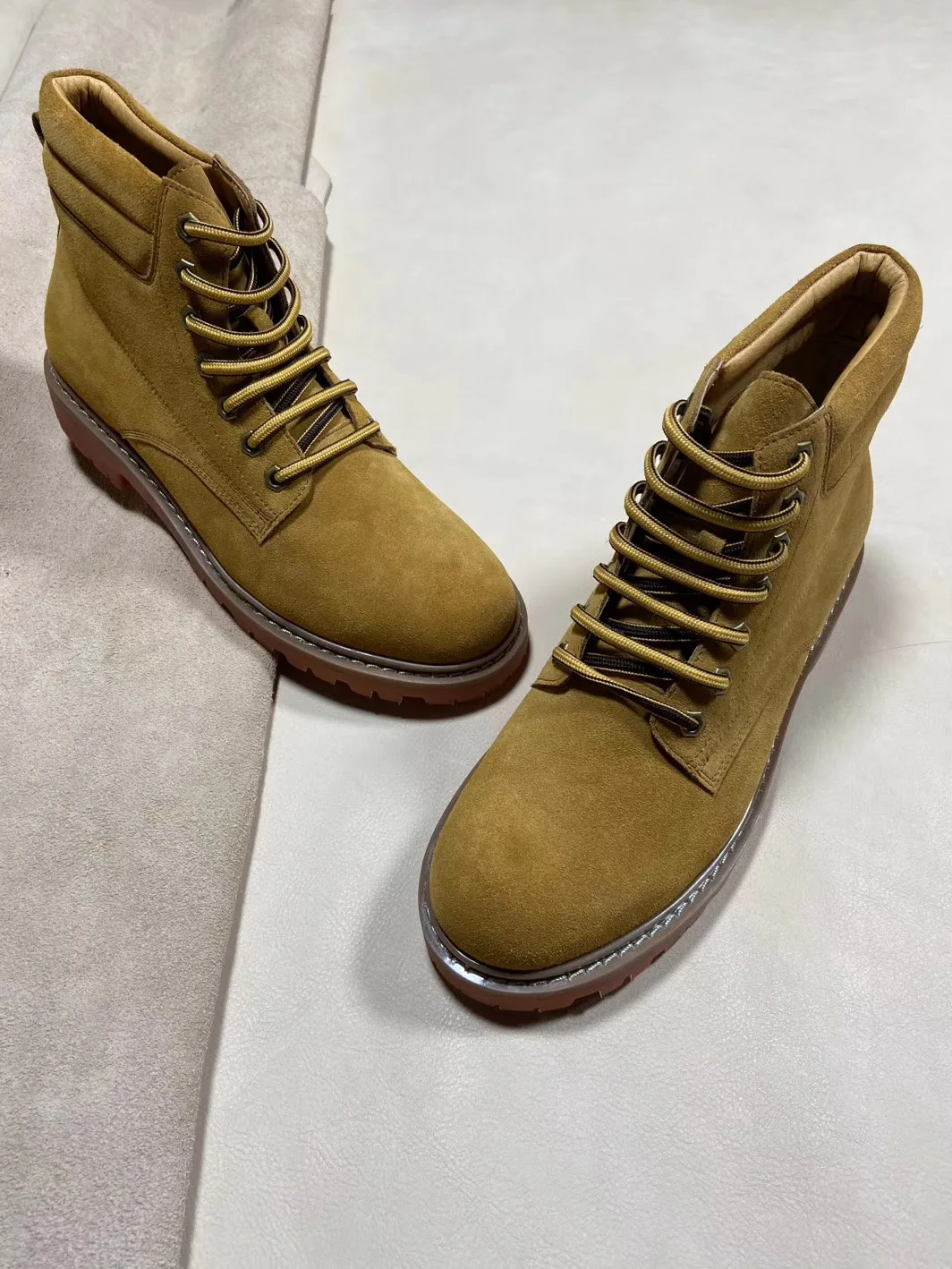 QYFCIOUFU Men Boots Solid Casual Genuine Cow Leather Autumn Winter Ankle Boots High Quality Suede Leather Lace Up Booties Shoes
