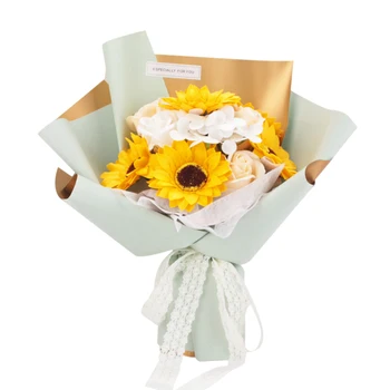 

DIY Soap Flower Gift Sunflower Rose Bouquet for Birthday Mothers Day Anniversary Wedding Festival P7Ding