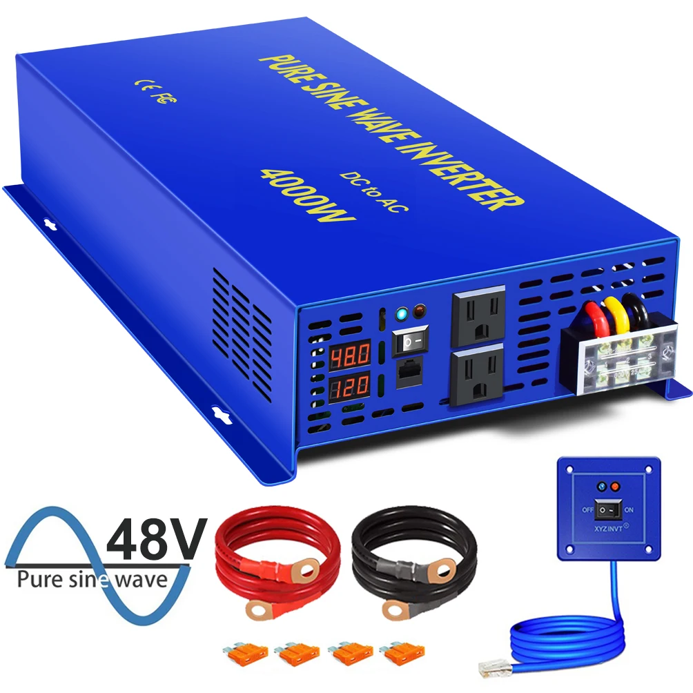 4000W Continuous 8000W Peak True Pure Sine Wave Solar Power Inverter 12V 24V 36V 48V DC TO AC 110V 220V Off-grid Inverters | Обустройство
