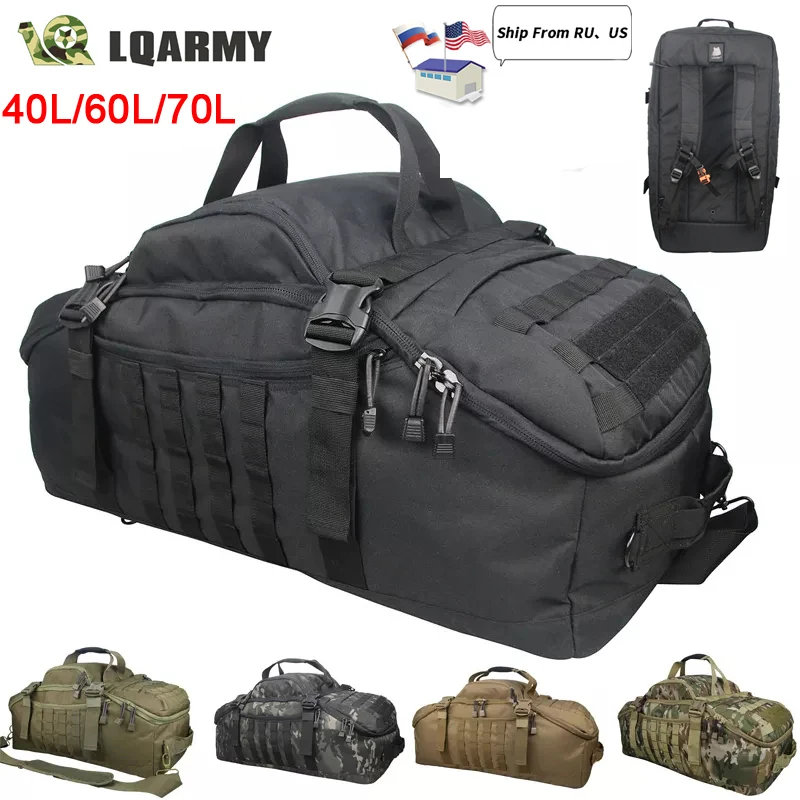 40L 60L 70L Waterproof Travel Bags Large Capacity Luggage Men Duffel Bag Tote Weekend Military | Спорт и развлечения