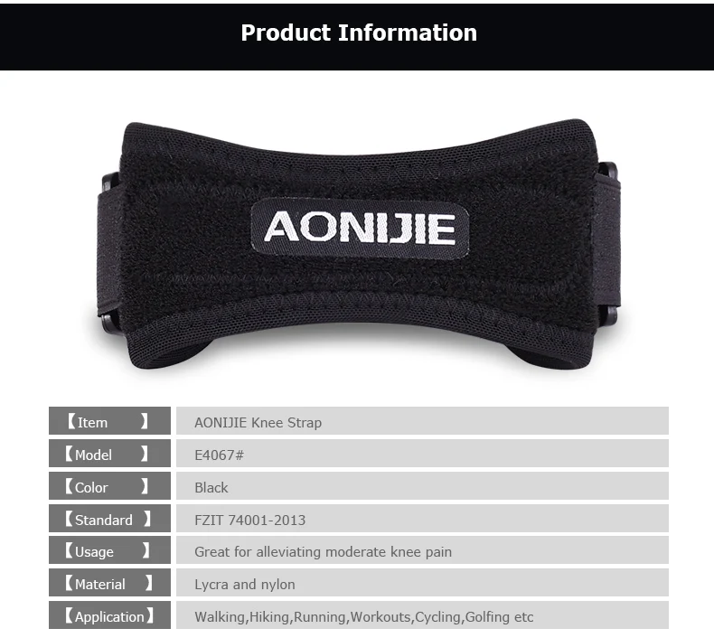 AONIJIE E4067 Регулируемый наколенник поддерживающий коврик обезболивающий ремешок для пешего туризма футбола баскетбола волейбола Приседания