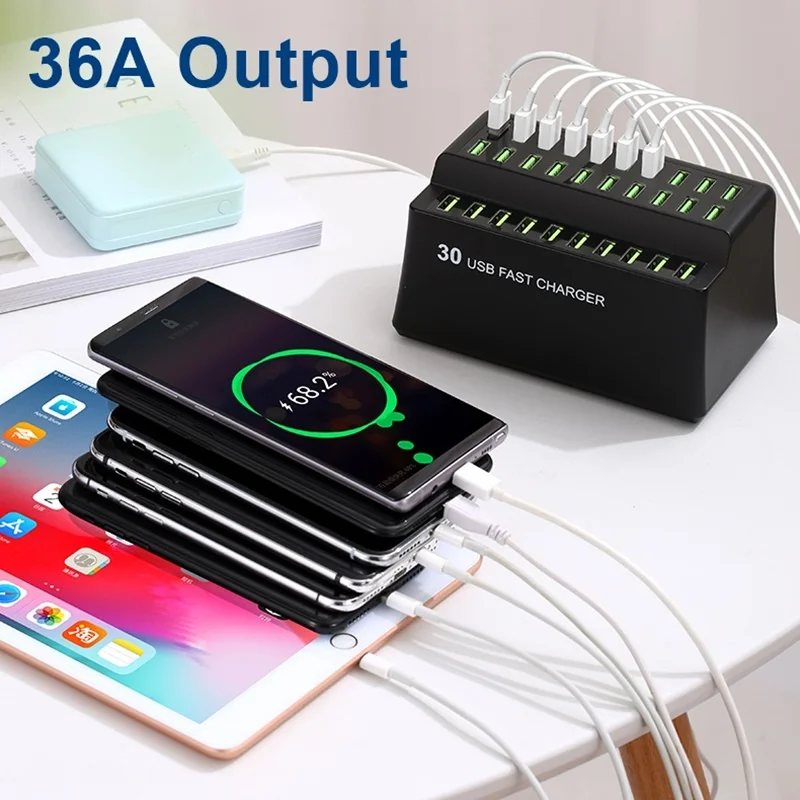 Tongdaytech 180 Вт Мульти USB зарядное устройство 30 портов Usb быстрое зарядное устройство для Iphone X 8 11 Pro Max Carregador порт atil для samsung S10 S9 S8