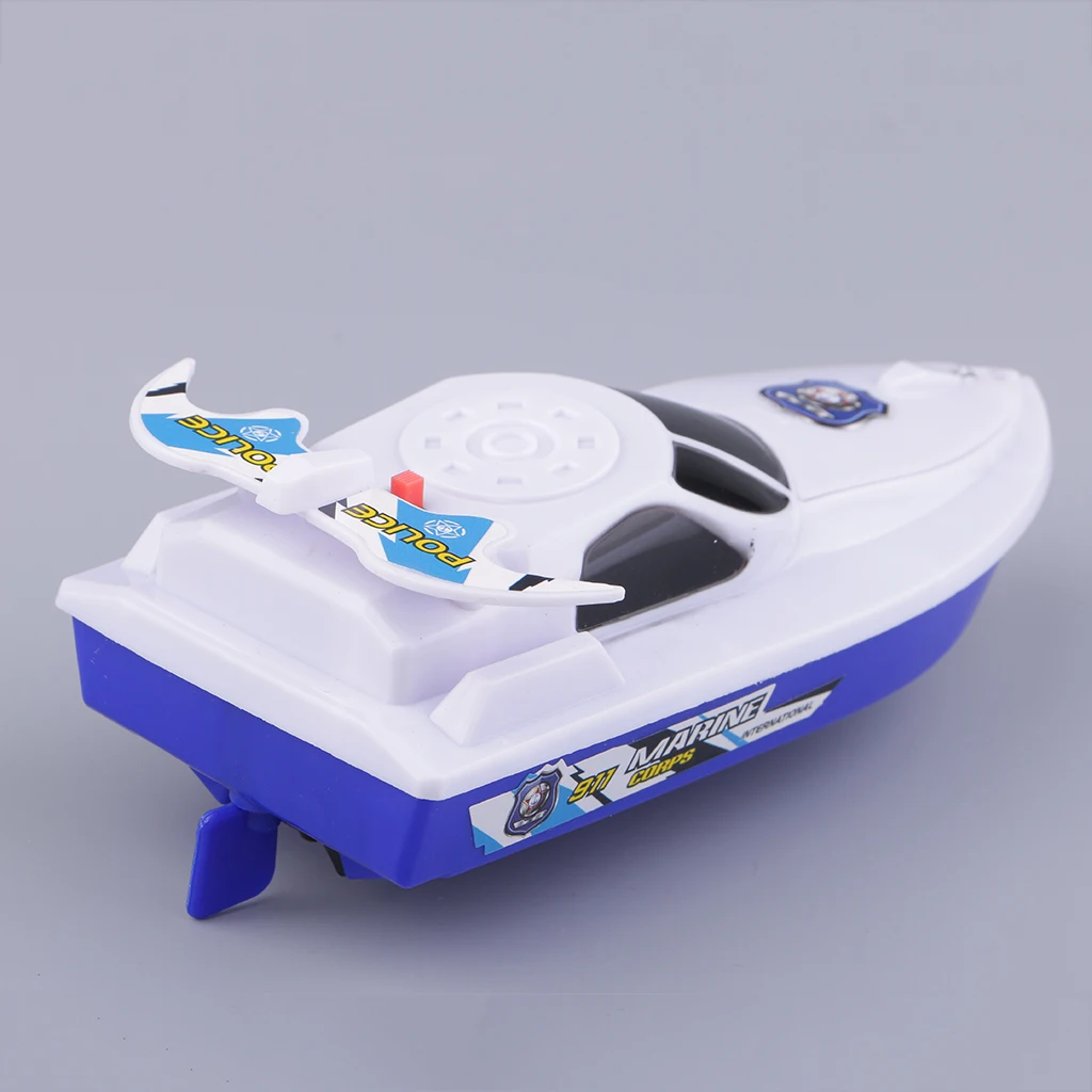 Battery Operated 6 Inch Water Boat Toy for Baby Kids Bath Bathtub Bathtime Swimming Pool Fun Toy Birthday Gift - White