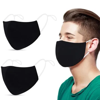 

2/3/10 PCS Stylish Black Face Mask Dustproof Adjustable Activated Carbon PM2.5 Outdoor Mouth Mask Washable Reusable Face Mask