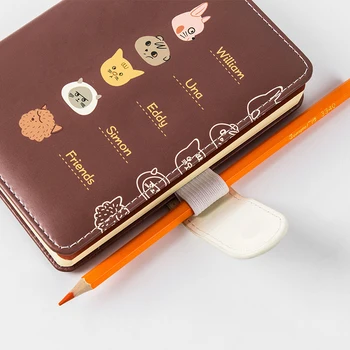 

Cute Friend Diary A6 PU Leather Journal Book 112 Sheets Colorful Pages Notebook Gift