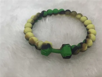 

24pcs good quality dumbbell beaded silicone bracelet Unisex Barbell fashion bangle balance Fitness Fit Life wristband
