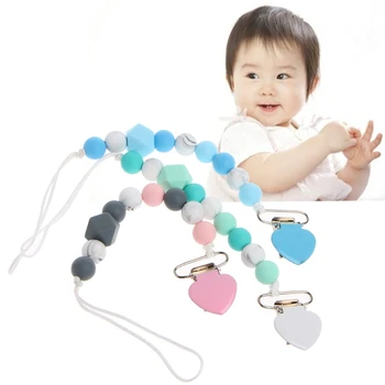 

Handmade Dummy Chain Holder Silicone Baby Christmas Gift Teething Pacifiers Clip