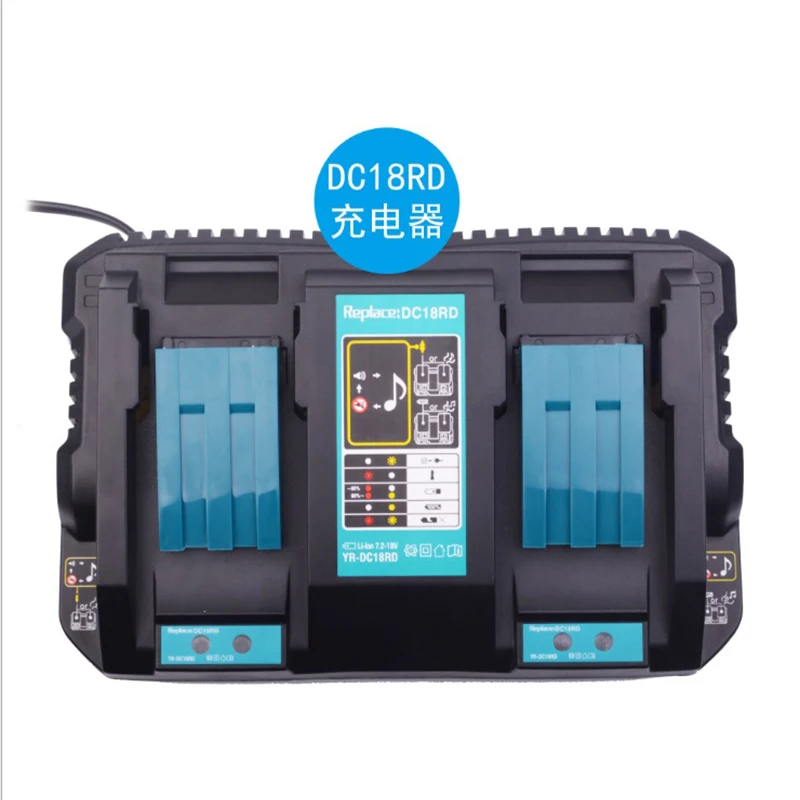 Makita 18-14V cargador de batería de litio DC18RD BL1830 BL1815 Bl1430 DC18RC DC18RD DC18RA cargador dual witUSBinterface
