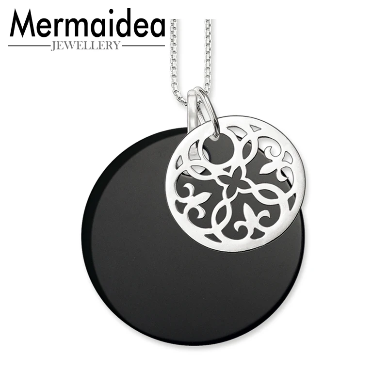 Ожерелье Obsidian Disc с Ornamen 2020 брендовая новая звеньевая цепочка модные ювелирные