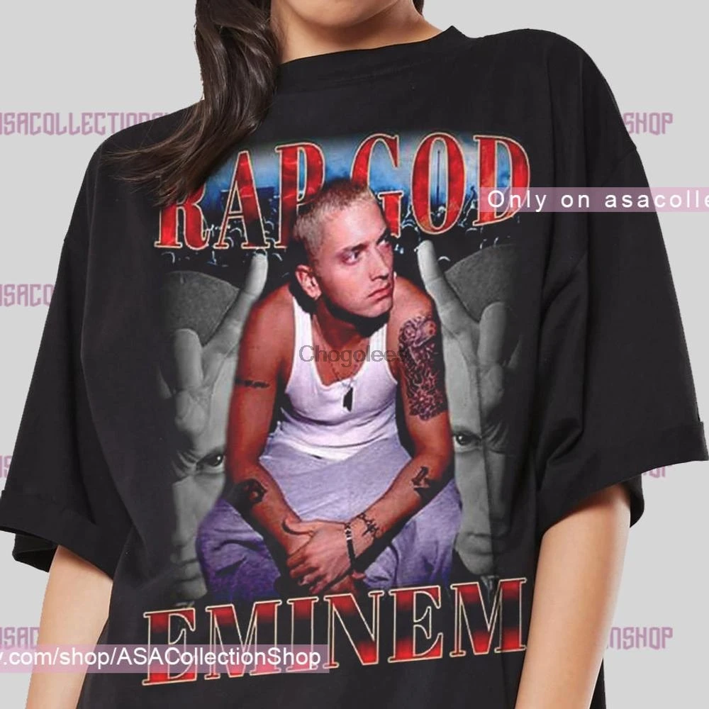 Винтажная 2000 Хлопковая мужская футболка EMINEM с коротким рукавом для концерта (1) |