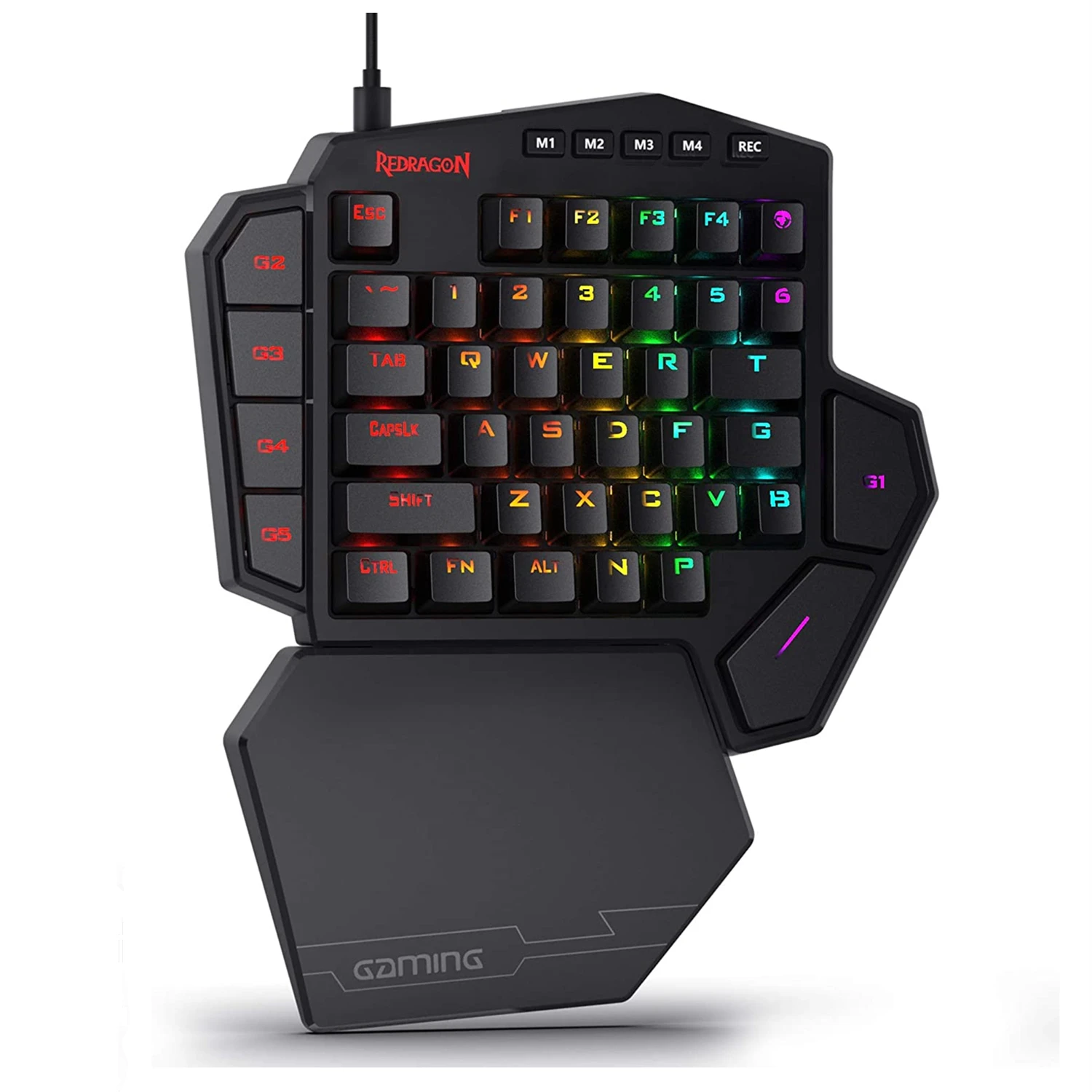 Redragon K585 Diti Teclado de Jogo Mecânico Rgb de Uma Mão 42 Teclas Interruptor Azul Led Mini Teclado da Mão Esquerda para o Jogo Móvel