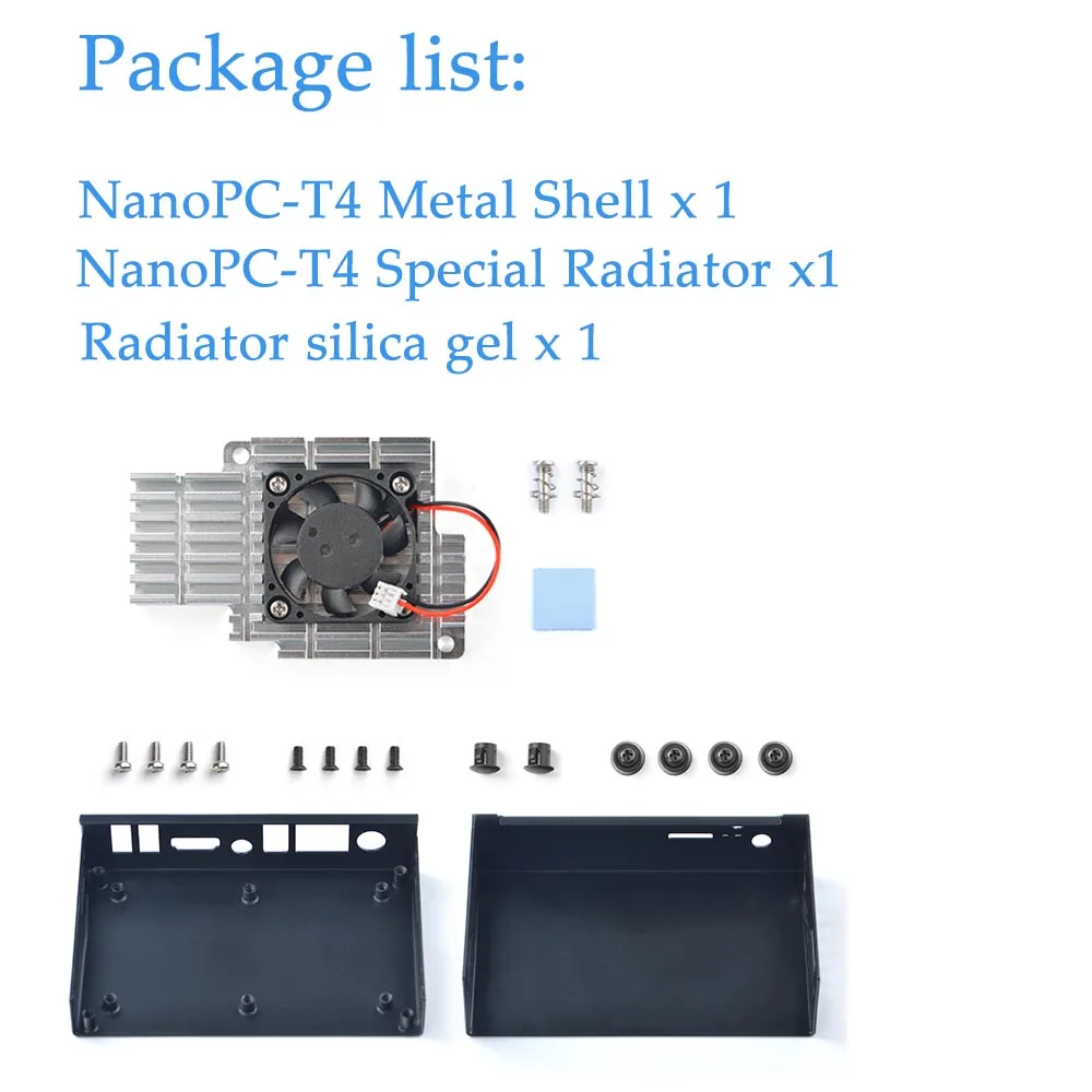 NanoPC-T4 dissipador de calor com ventilador, caixa