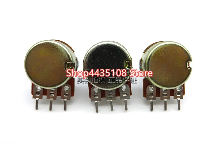 Potentiometer Kit 5pcs WH148 B1K B2K B5K B10K B20K B50K B100K B500K 3Pin 15mm Shaft Amplifier Dual Stereo Potentiometer