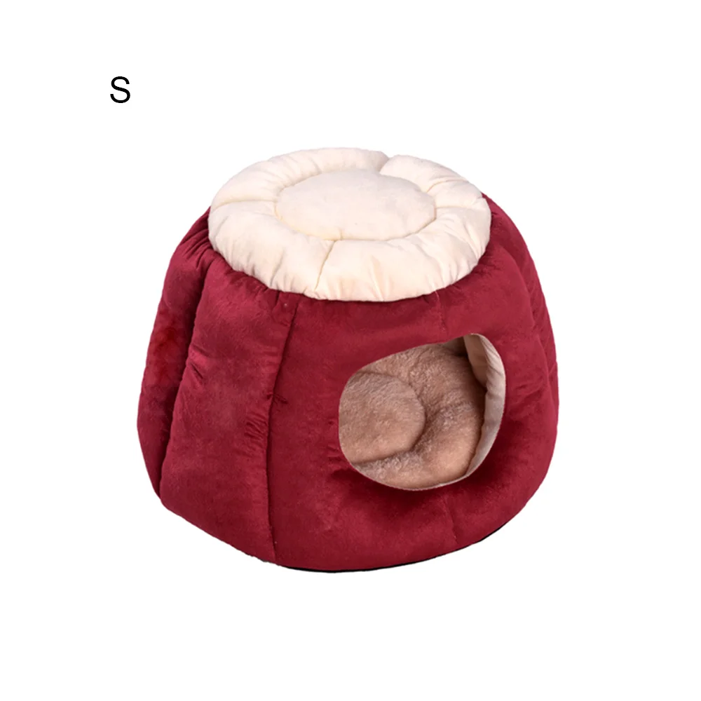 

Winter Warm Cat Cave House Kennel Pet Nest Cat Sleeping Bag Deep Sleep Semi-Closed Tent Cat Bed Self Warming for Indoor Cats Dog