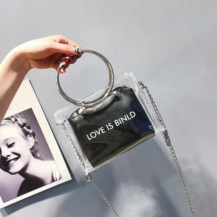 

2019 New Style PU Handbag Korean-style Shoulder Bag Laser Square Sling Bag a Generation of Fat