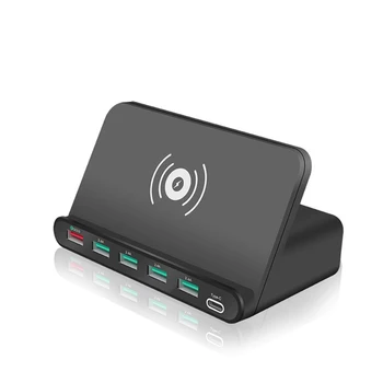 

Bakeey Desktop Charger Adapter 5 USB Port 60W EU/US/UK Plug Wireless Type-C QC-3.0 Fast Charging for universal Mobile Phone