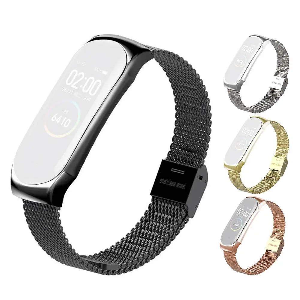 Миланский ремешок из нержавеющей стали сменный для умных часов Xiaomi MI Band