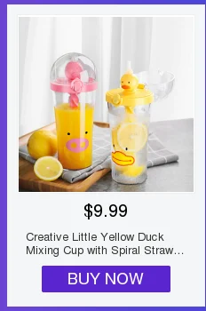 Креативная маленькая Желтая утка, чашка для смешивания, спиральная соломинка, милые Мультяшные кружки, портативная чашка для чая, пластиковые бутылки для воды