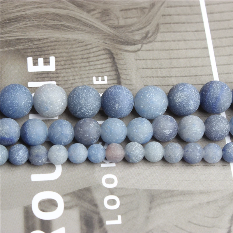 Linxiang натуральные ювелирные изделия матовые синие незакрепленные бусины 4/6/8/10/12