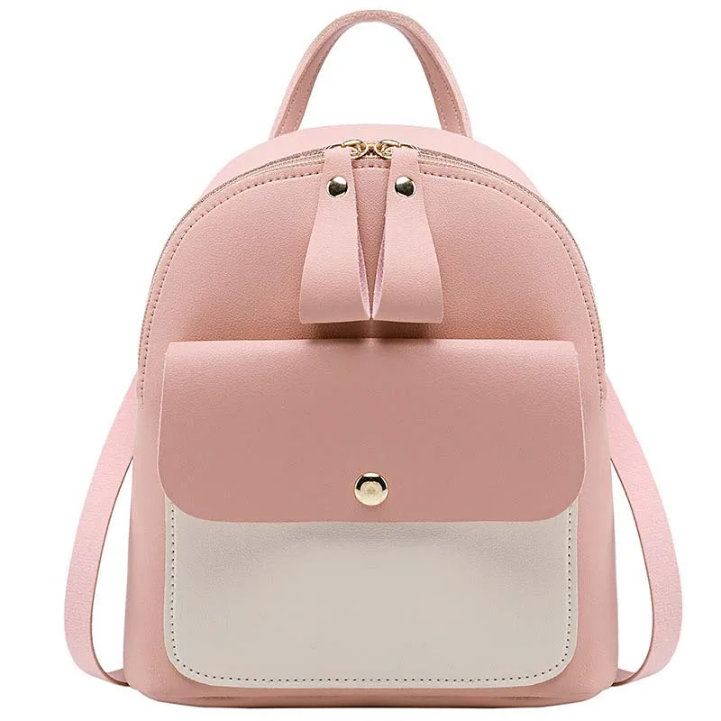 

8PCS / LOT Girl's Backpack Women Small Shoulder Hand bags Female Back pack Simple Multi-Function PU Mini Bag for Little Girls